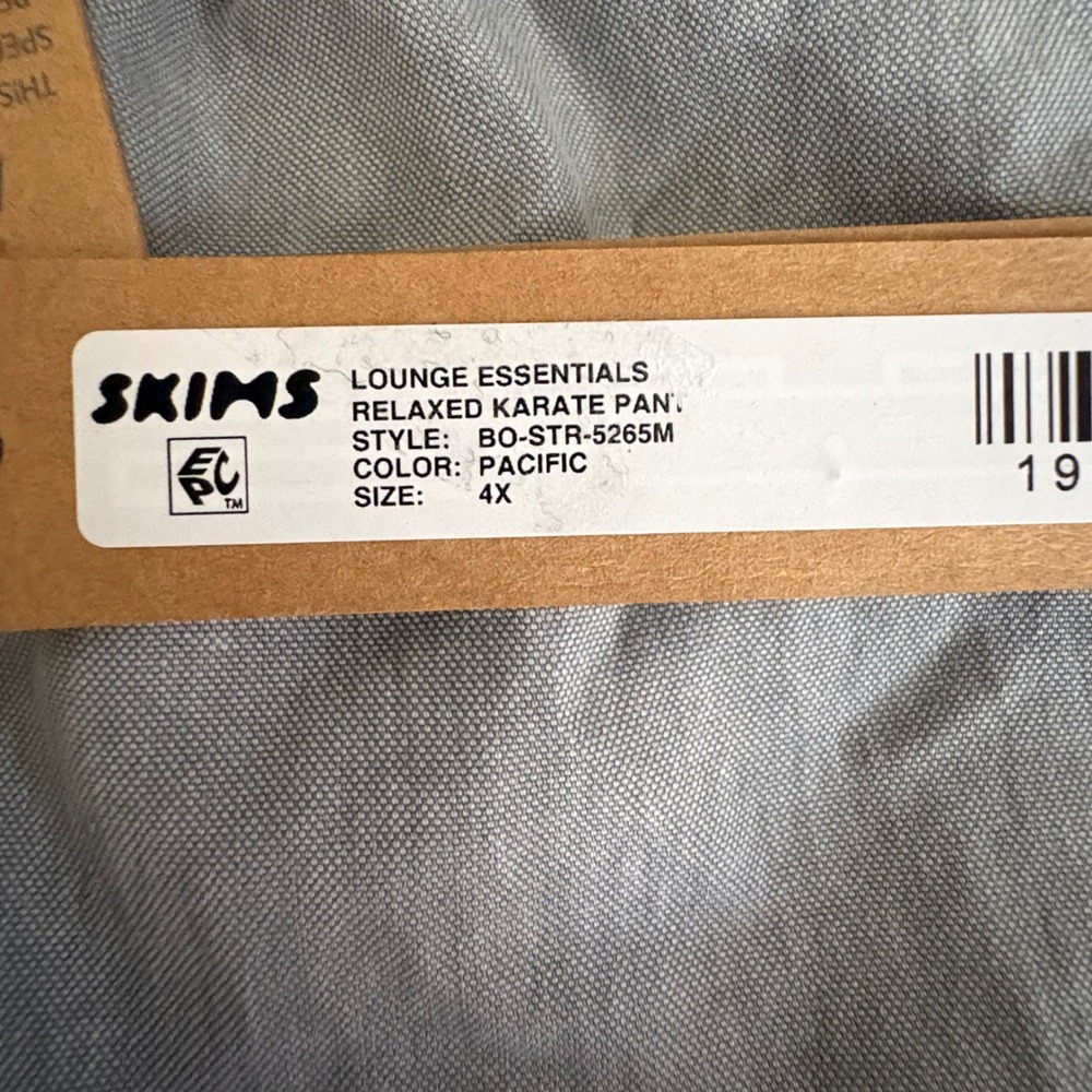 SKIMS Relaxed Karate Pant 4X Pacific Gray Lounge Essentials BO-STR-5265M - Picture 2 of 4